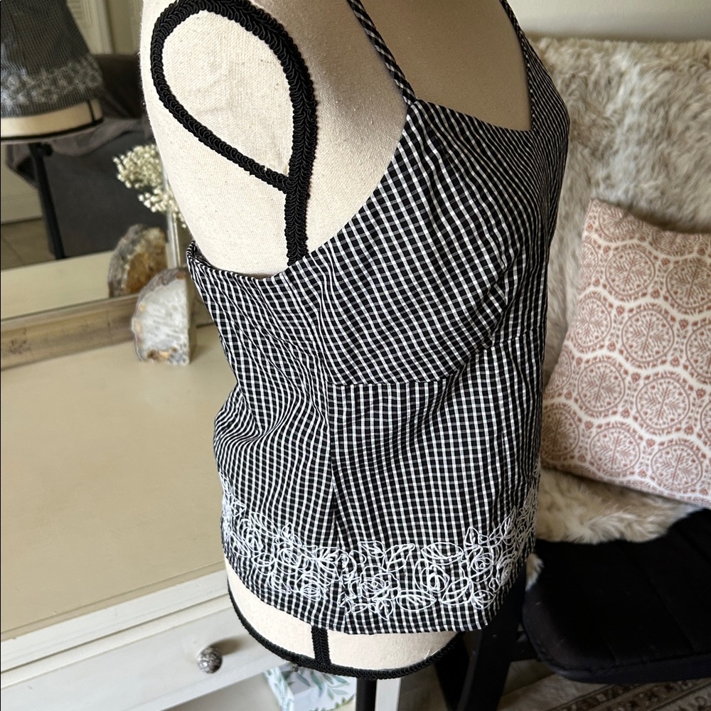 Vintage Black and White Gingham Tank Top - Picture 7 of 15